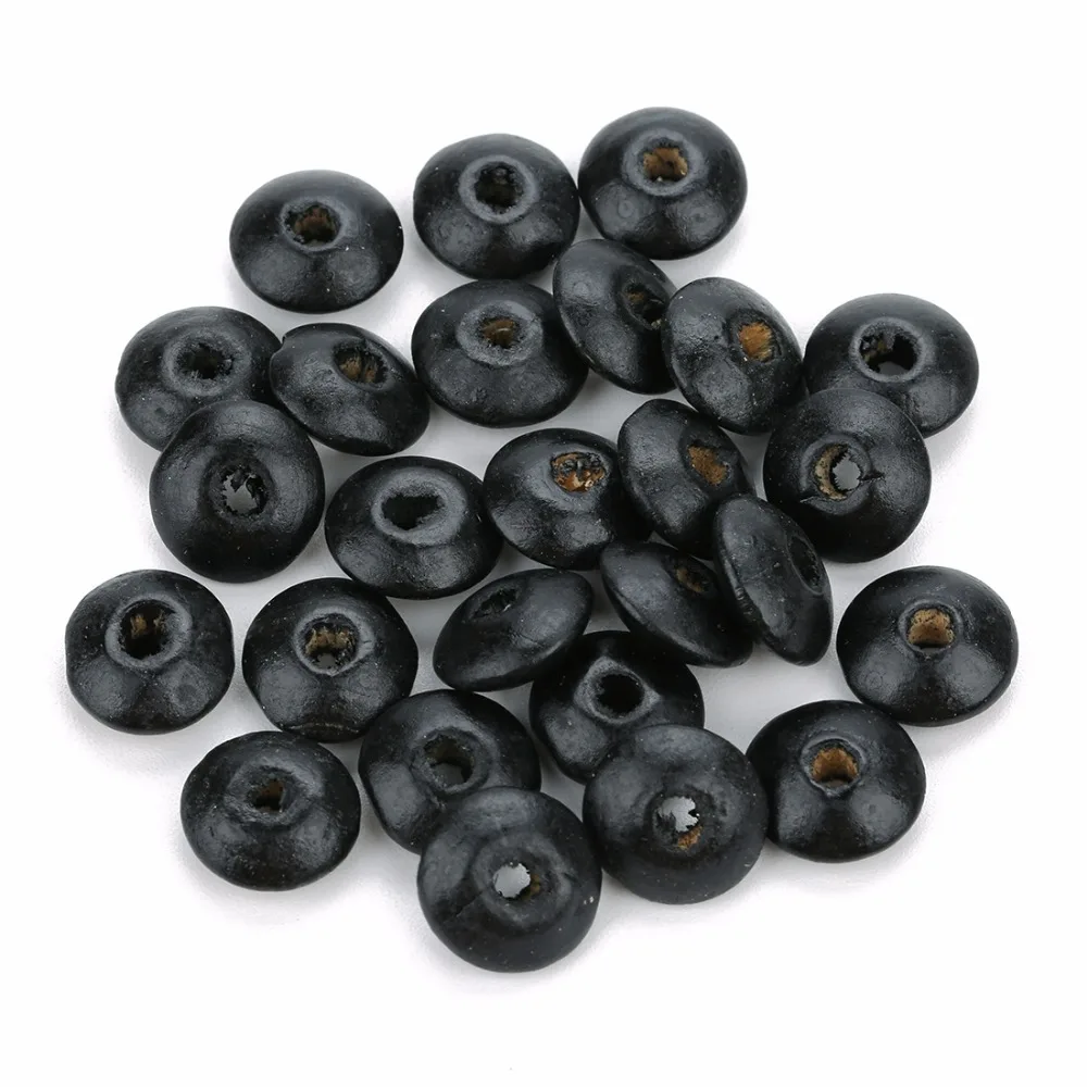 LOULEUR 100pcs/lot Black/Brown Color Natural Wooden Beads DIY Accessories Wholesale Abacus With Big Hole Bead For Jewelry Making