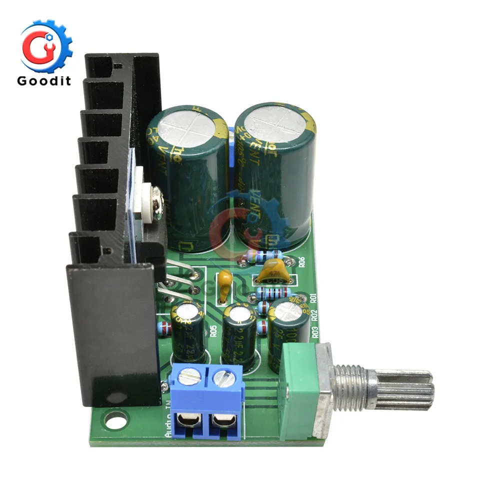 TDA2050 DC 12-24V 10-30W Amp Mono Audio Amplifier Board Module Single Power Supply Volume Adjustable 60*35*40mm