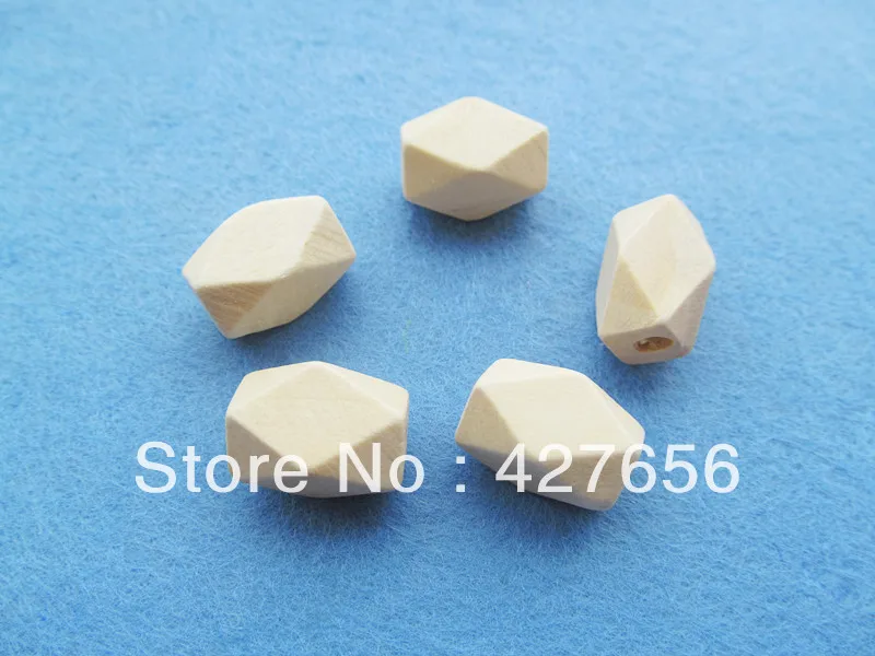 20pcs 12.00mmx16.00mm Unfinished Faceted Natural Wood Spacer Beads,14 Hedron Geometricf Figure Wooden Beads Charm Finding,DIY