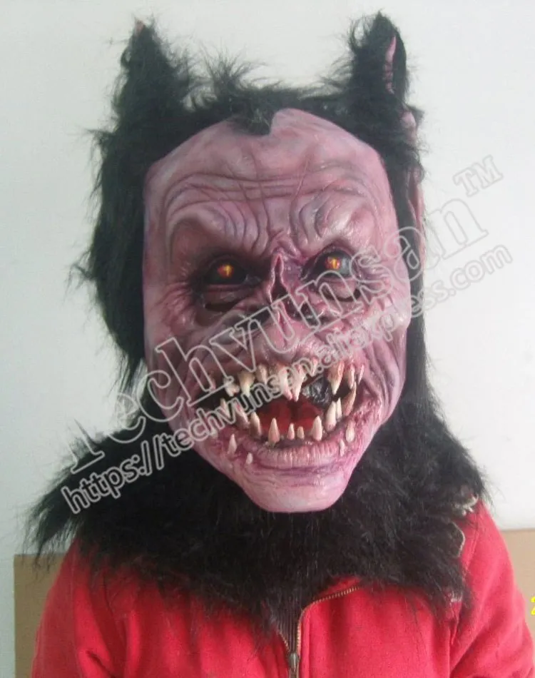 Halloween party mask Horror Haunted House bats strange mask dance party wig COS Green Monster Demon Room Escape props