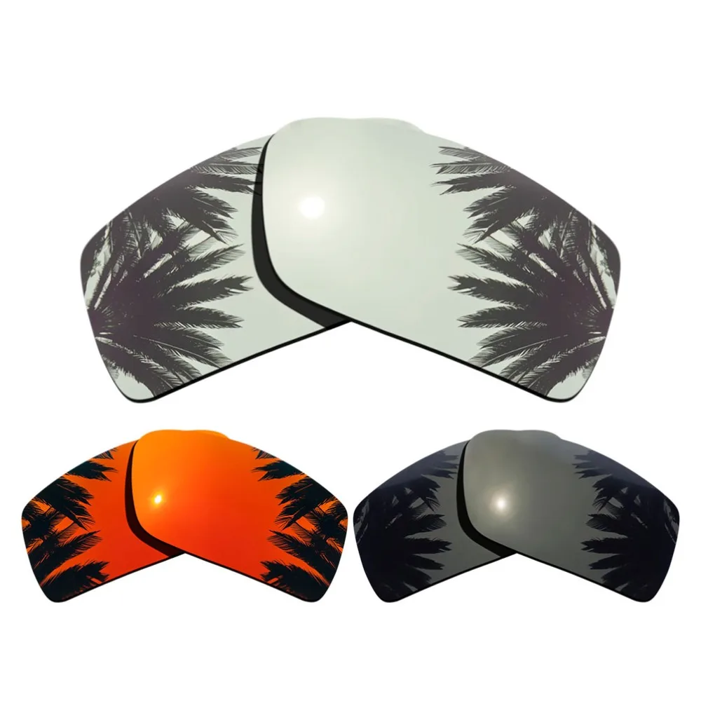 

(Silver+Black+Orange Red Mirrored Coating)3-Pairs Polarized Replacement Lenses for Gascan Frame 100% UVA & UVB Protection