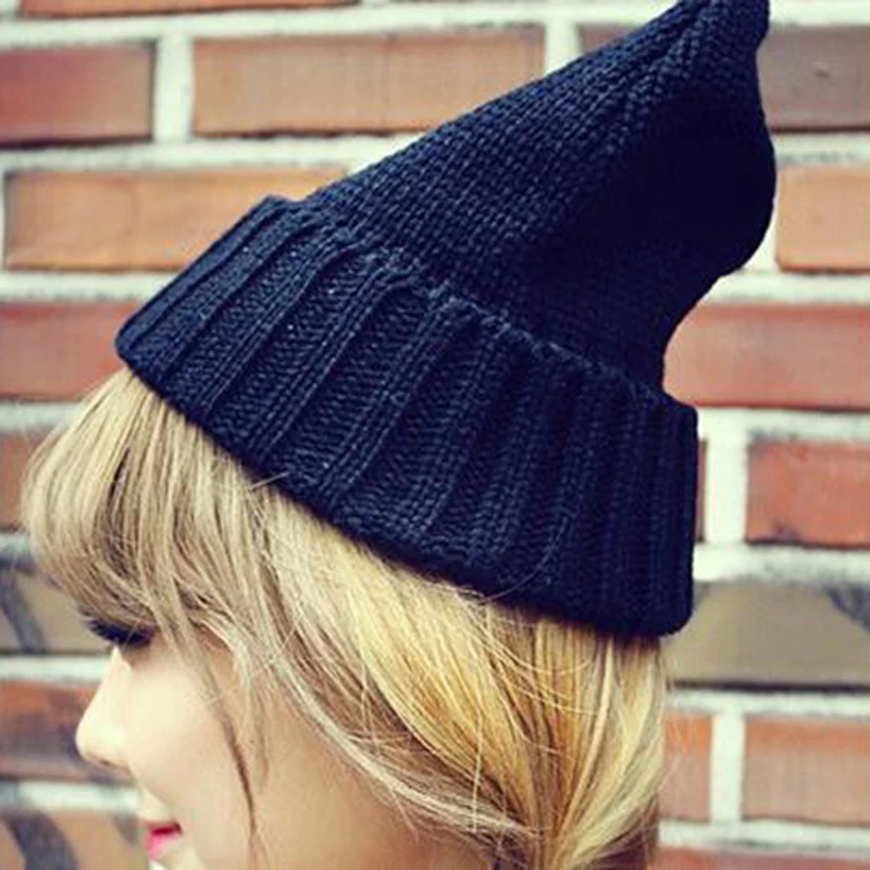 Hot Sale Soft Cute Women Girl Warm Winter Cat Ear Shape Knitted Hat Elastic Beanie Cap Christmas Gifts