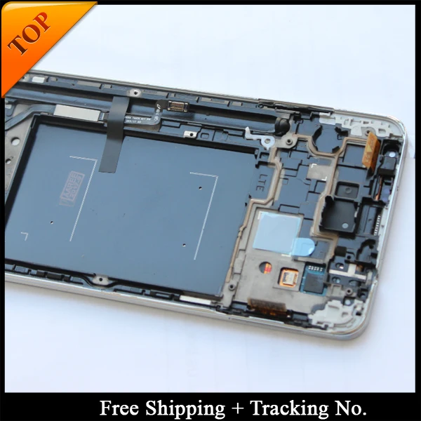 Tracking No. 100% tested Super AMOLED For Samsung Note 3 LCD N9005 N900A Display LCD Screen Touch Digitizer Assembly with frame