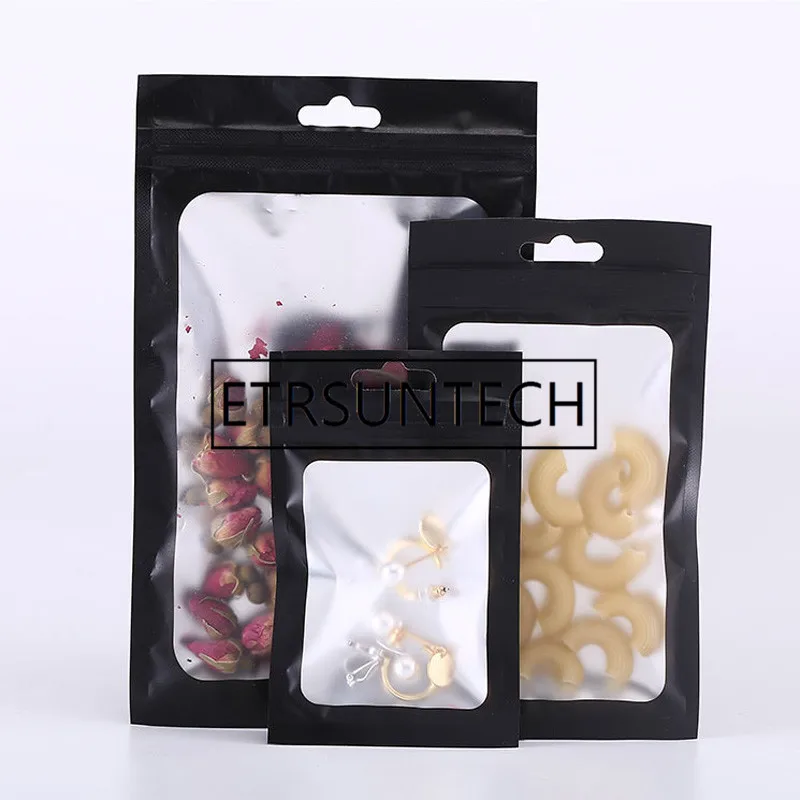 2000Pcs/Lot 9 Size Transparent Colorful Aluminum Foil Bag Self Seal Zipper Packing Bag Retail Resealable Packaging Pouch