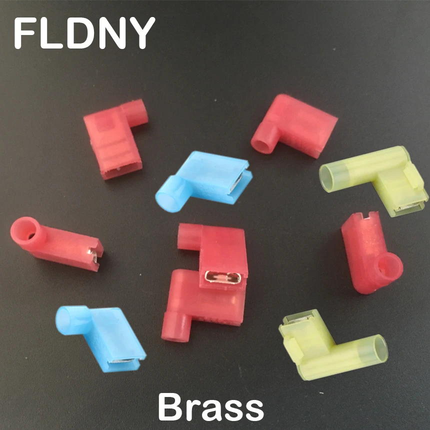 FLDNY1.25-250 FLDNY2-250 FLDNY5.55-250 Red Blue Yellow Insulation Sheath Quick Disconnect Flag Connector Female Crimp Terminal