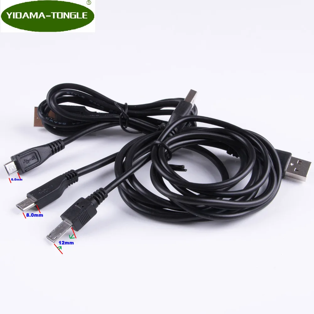 Micro USB Cable 6mm 8mm 12mm to USB 2.0 A male Type Data / Charge Snyc Cable Extral Long Micro USB Connector Port Adapter 1.0m