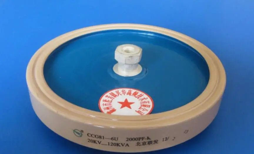 Round ceramics Porcelain high frequency machine  new original high voltage CCG81-6U 2000PF-K 20KV 120KVA