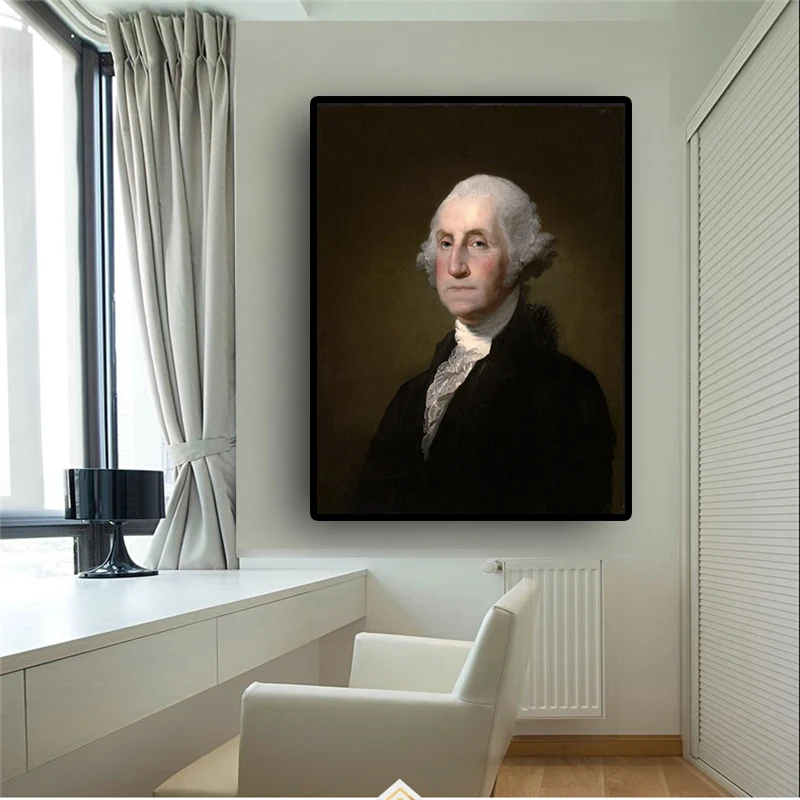 George Washington by Gilbert Stuart Williamstown Portrait Oil Painting on Canvas Posters and Print Wall Picture for Living Room