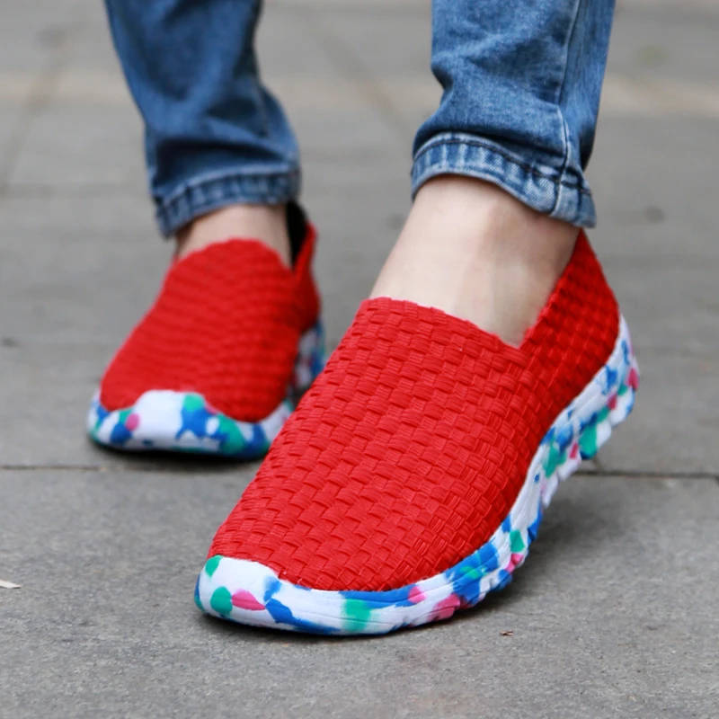 Women Casual Shoes 2021 Summer Handmade Woven Shoes Best Quality Breathable Fashion Comfortable Women Flats Shoes Female Loafers