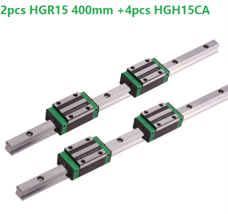 

2pcs Linear Guide Rail HGR15 L 400mm And 4pcs HGH15CA Linear Narrow Sliding Blocks For CNC Router Parts