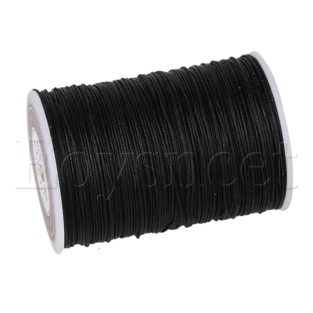 0.5mm Waxed Polyester Round Twisted Cord String Craft DIY Thread Line Black