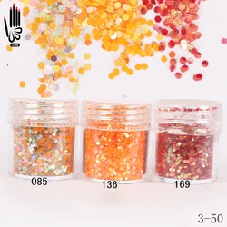 1 Jar/Box 10ml 3 Honey Orange Red Color Nail Glitter Hex Sequins Powder Paper For Nail Art Decoration Optional 300 Colors 3-50