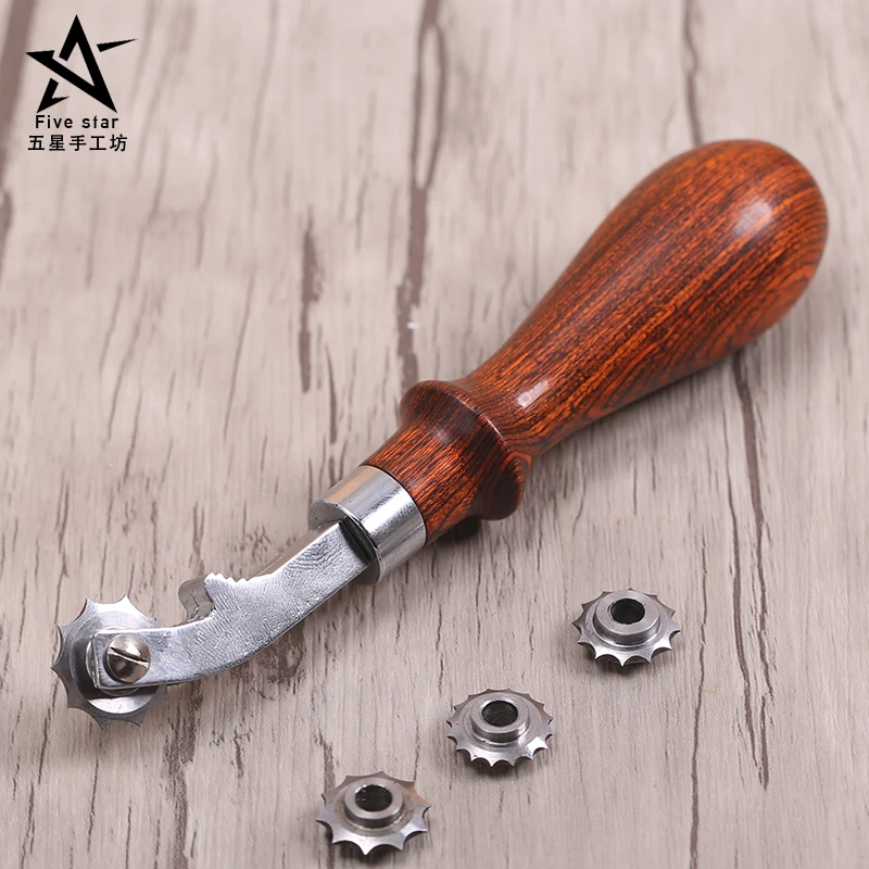 DIY Craft Spacing Rounds The Scriber Ling Auxiliary Cut Spacing with 4 Wheels Leather Craft Tools