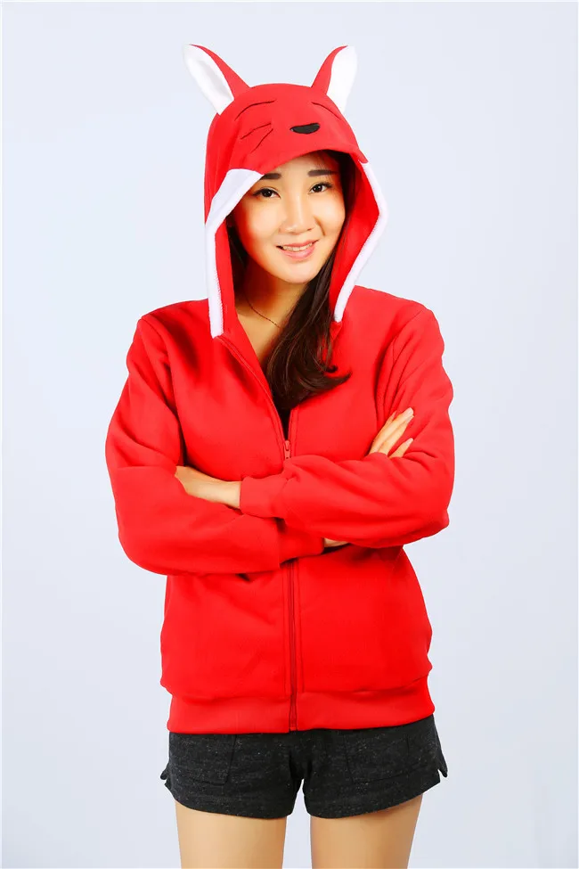 

Red Fox Hooded Hoody Sweatshirt Tracksuit Adult Hoodie Costume Cosplay moleton feminino ropa deportiva mujer