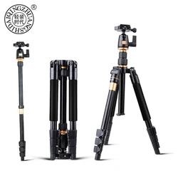 QZSD Q555 Aluminium Alloy Camera Tripod Video Monopod Professional Extendable Tripod with Quick Release Plate and Ball Head
