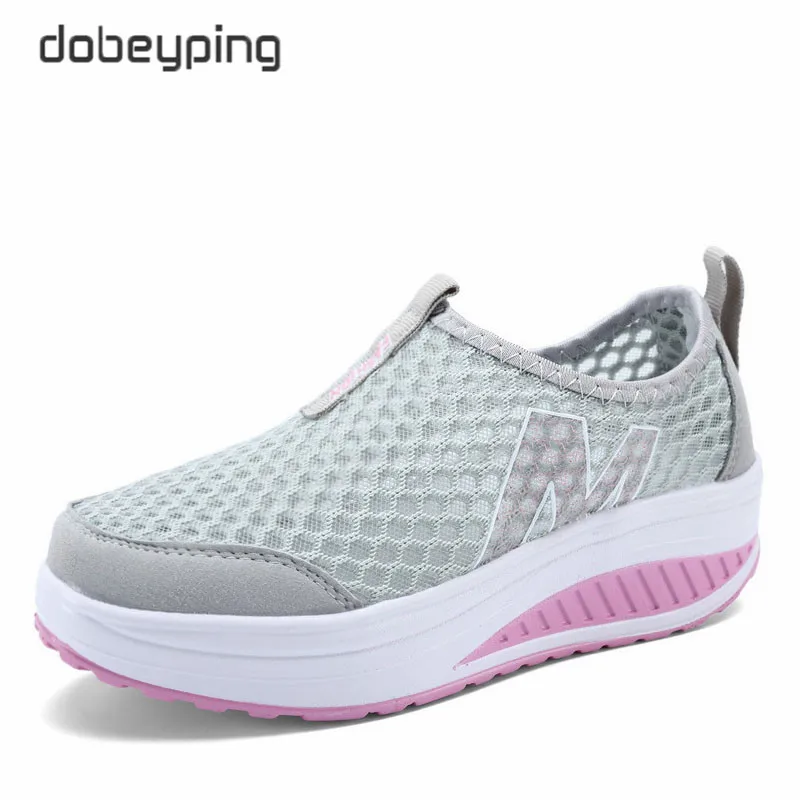 Spring Summer Shoes Woman Breathable Breathable Mesh Flat Platform Women Shoes Slip On Women\'s Loafers Swing Wedges Ladies Shoe