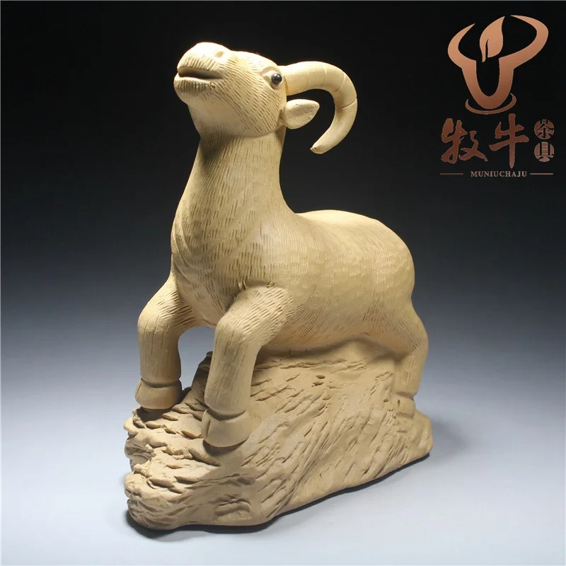 

The year of the sheep must Sanyangkaitai Yixing purple sand tea pet sculpture ornaments teapot cup tea set mixed batch