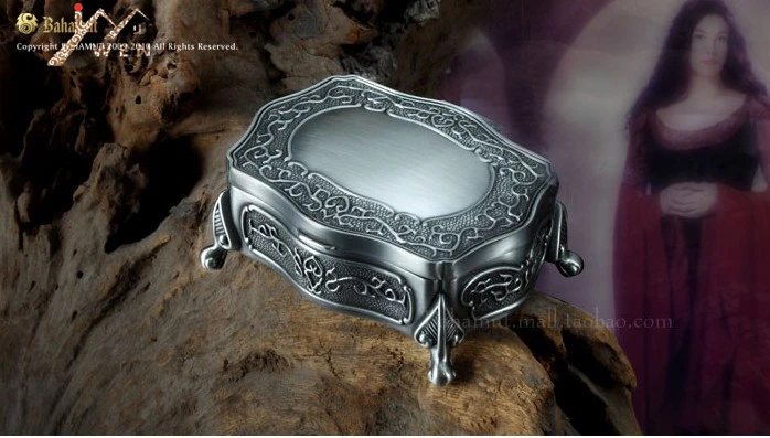 IMUWEN Metal Jewelry Box/ pewter plated big size trinket box/ gift box for wedding