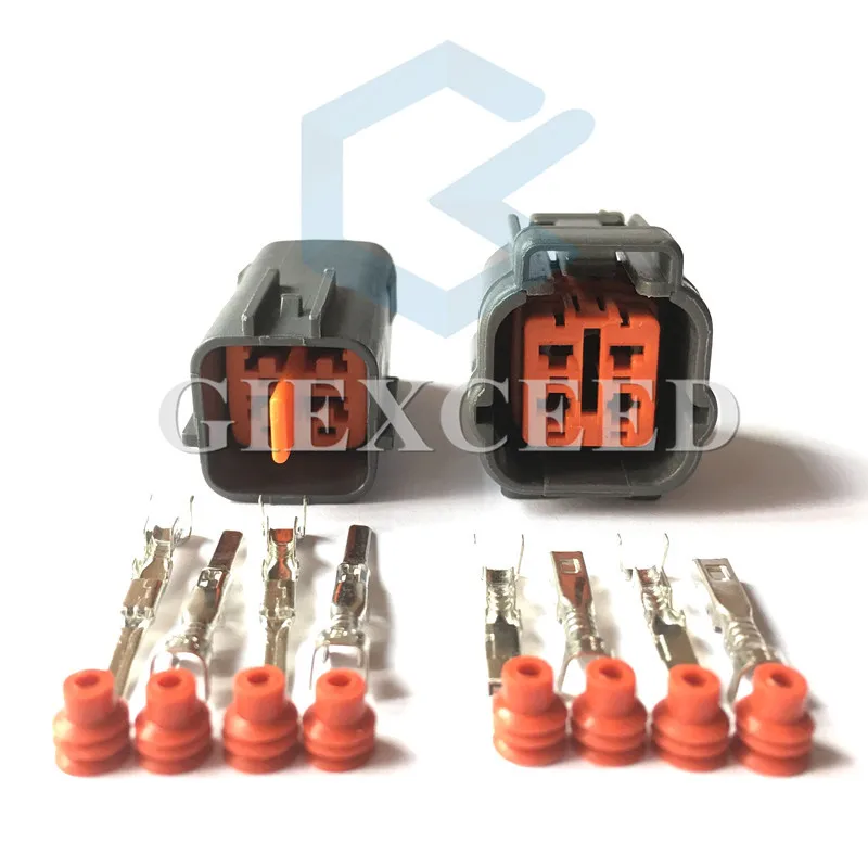 2 Sets 4 Pin Starter 6195-0018 6195-0015 Female And Male Oxygen O2 Sensor Plug Socket For Cars Automotive Connector