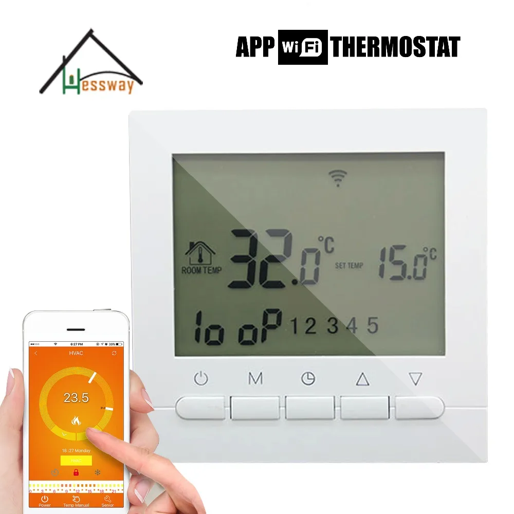 

English Russi dry contac Gas boiler temperature controller thermostat WIFI APP Remote Controls with Floor heating linkage