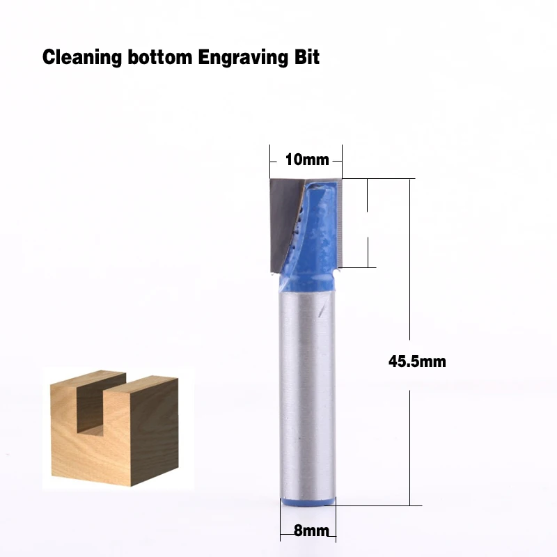 CHWJW 1 pz 8mm Pulizia del fondo Incisione Bit in metallo duro router bit Lavorazione Del Legno Utensili CNC fresa fresa per di legno