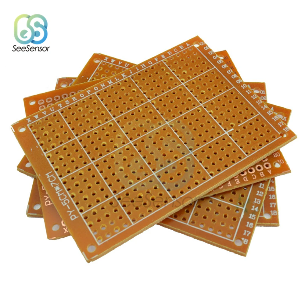 10Pcs scheda PCB universale su un lato 50x70mm 2.54mm passo foro fai da te prototipo di carta circuito stampato pannello 5x7 cm