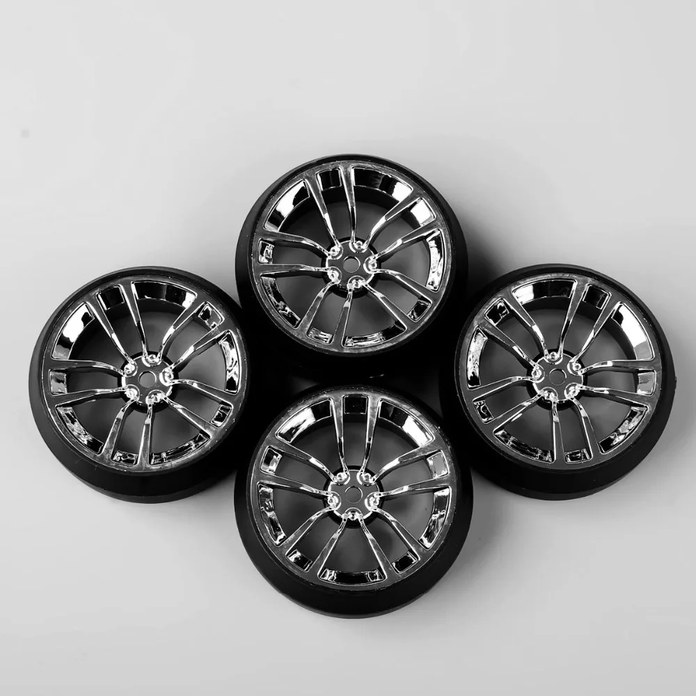 4pcs/set 1/10 Scale Chrome Wheel SBDC RC Car Speed Drift 3 Degree Tires Tyre for HPI Drift RC Car Accessories