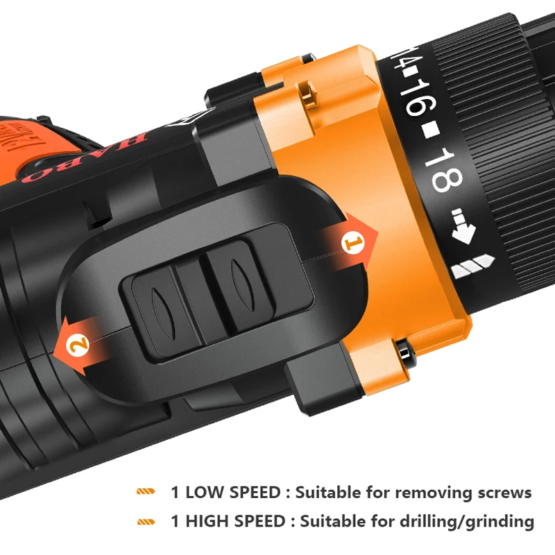 12V/25V MAX Cordless Drill 3000mAh Battery 150 min of use,Electric Screwdriver 18+1 2-Speed with 4pcs Drillr Bits
