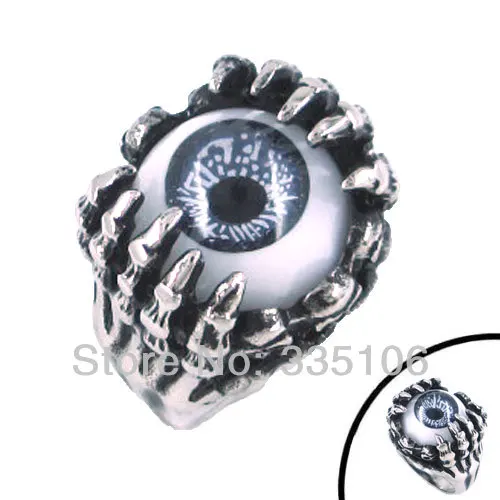 Ghost Skull Hand Gray Brown Blue Evil Eye Ring Stainless Steel Biker Men Jewelry Gift SWR0100