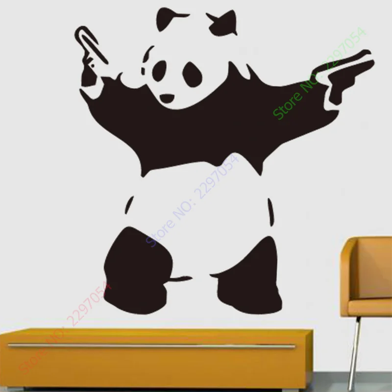 Banksy Panda Wall Stickers, Removable Wall Decal, DIY Home Decoration, Art Decor