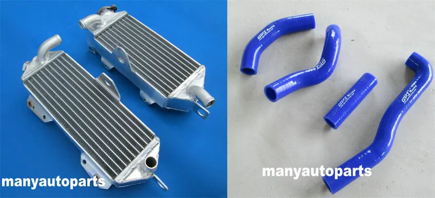 

L & R алюминиевый радиатор и синий силиконовый шланг для Kawasaki KX250/KX 250 1988 1989 88 89