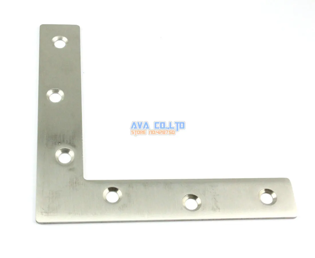 4 Pieces 120*120mm Stainless Steel L Shape Flat Corner Brace Bracket