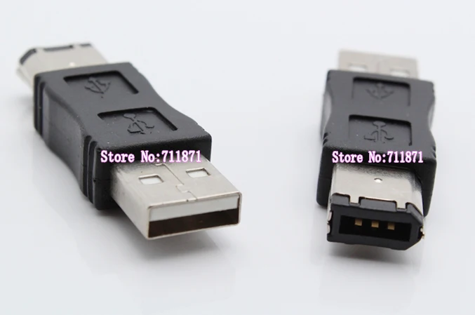 USB A Male to 6P 1394 Male Connector USB2.0 to 1394 6P Adapter Usb2.0 Male to Firewire IEEE 1394A 6P Male Converter