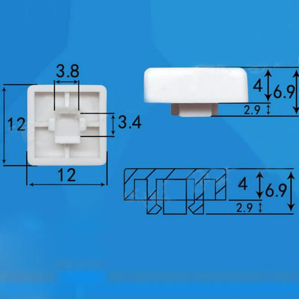 100pcs 12*12mm Push Button Switch Cap Square Button Cap  Multi Color Button Caps for 12*12mm Square Tactile Switches