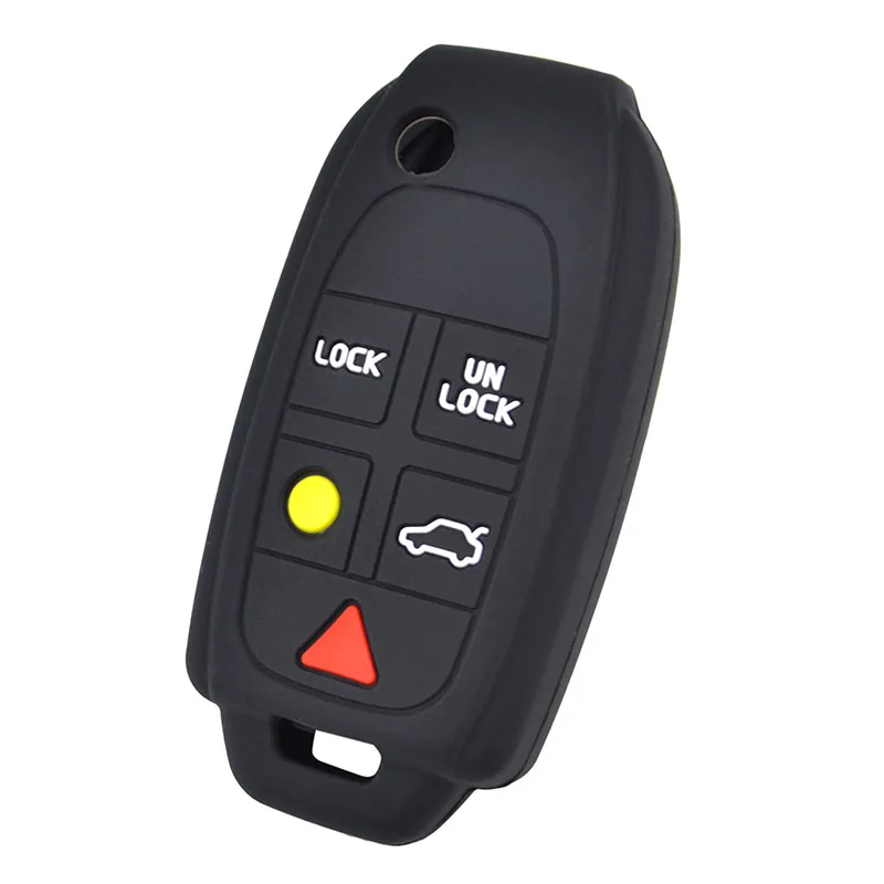 Siliconen Autosleutel Geval Voor Volvo XC90 S80 XC70 S60 V70 Cover Keyless Remote Fob Shell Skin Sleutelring houder Protector