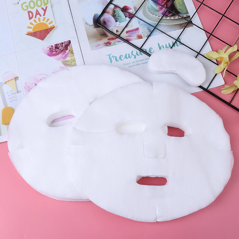 100Pcs/Bag Disposable Facial Mask Non Compress Cosmetic Face Mask Cotton Silk Paper Face Mask Sheet Tools