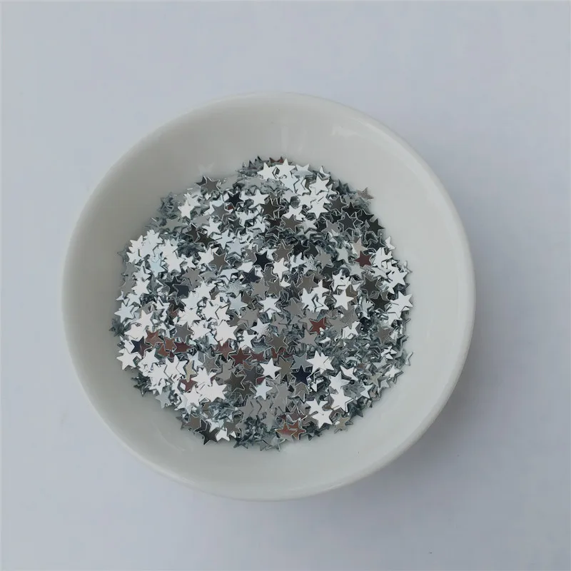 10g/Pack 4mm Star Shape Nail Sequin Silver-Base PVC loose Sequins Paillettes Glitter Nail Art manicure/Slime Wedding confetti