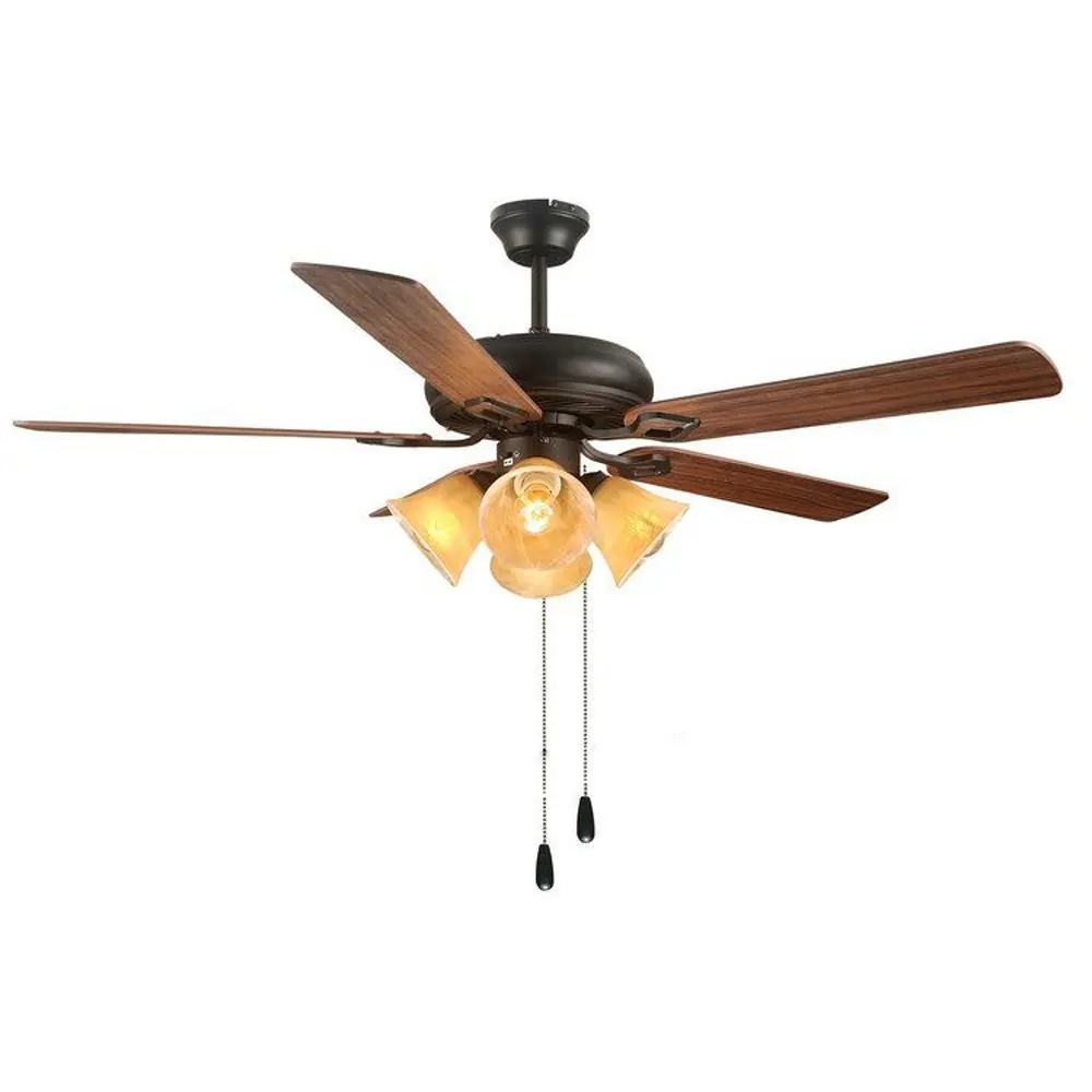 52 "modernen Europäischen Deckenventilator Lampe Braun Holz lüfterflügel arbeitszimmer Decke Leuchten Glas Wohnzimmer Deckenleuchte