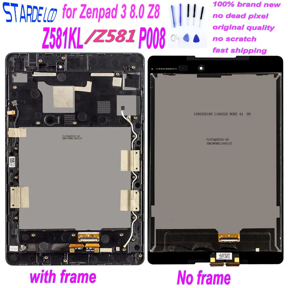 

STARDE LCD for Zenpad 3 8.0 Z8 Z581KL Z581 ZT581KL P008 LCD Display Touch Screen Assembly Digitizer with Frame