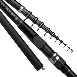 High Carbon Rocky Telescopic Fishing Rod 3.6M-7.2M Casting Rods Fishing Pole  Fiber Feeder Carp Rods