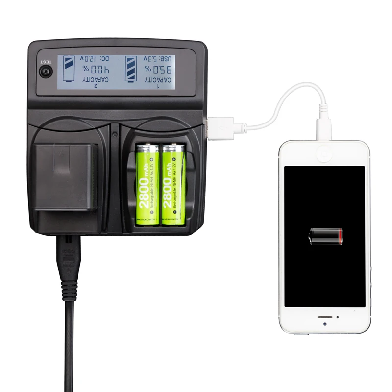 LVSUN Universal Phone+AA+Camera Car/AC NB-3L NB 3L NB3L Charger For Sony Fuji Canon PowerShot SD500 SD110 SD10 SD100 SD20 SD550