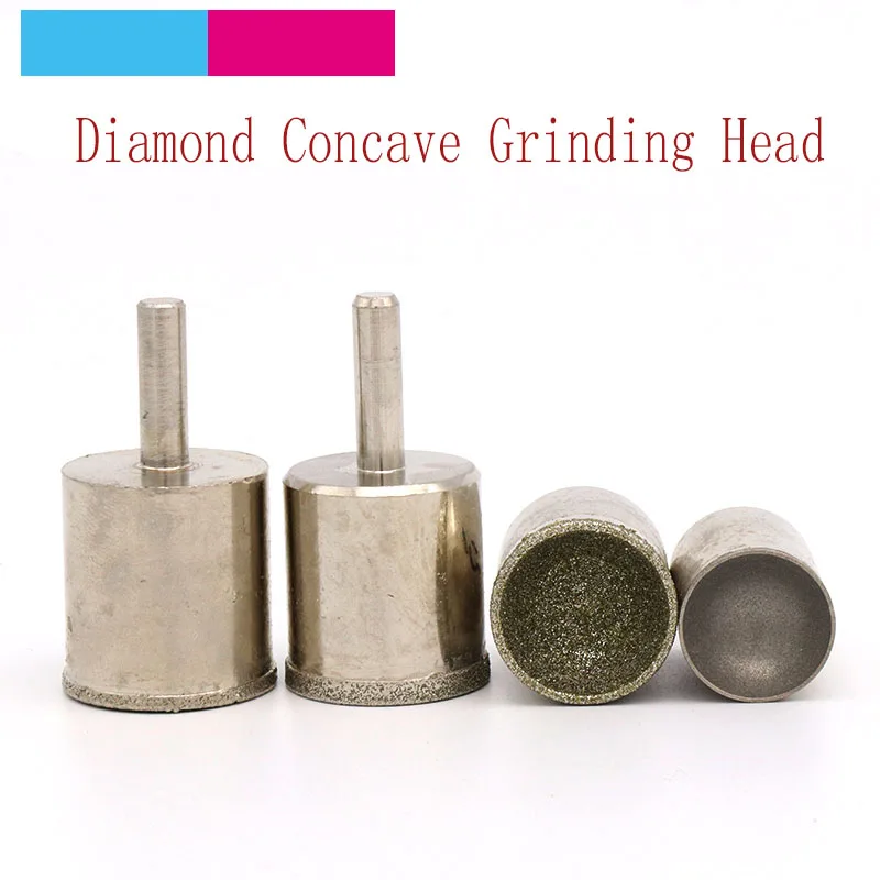 

1pcs Fine Rough Sand 3~25mm Diamond Concave Polisher Suction Eye Socket Bead Grinding Head For Jade Bodhi Root Ball Round Beads