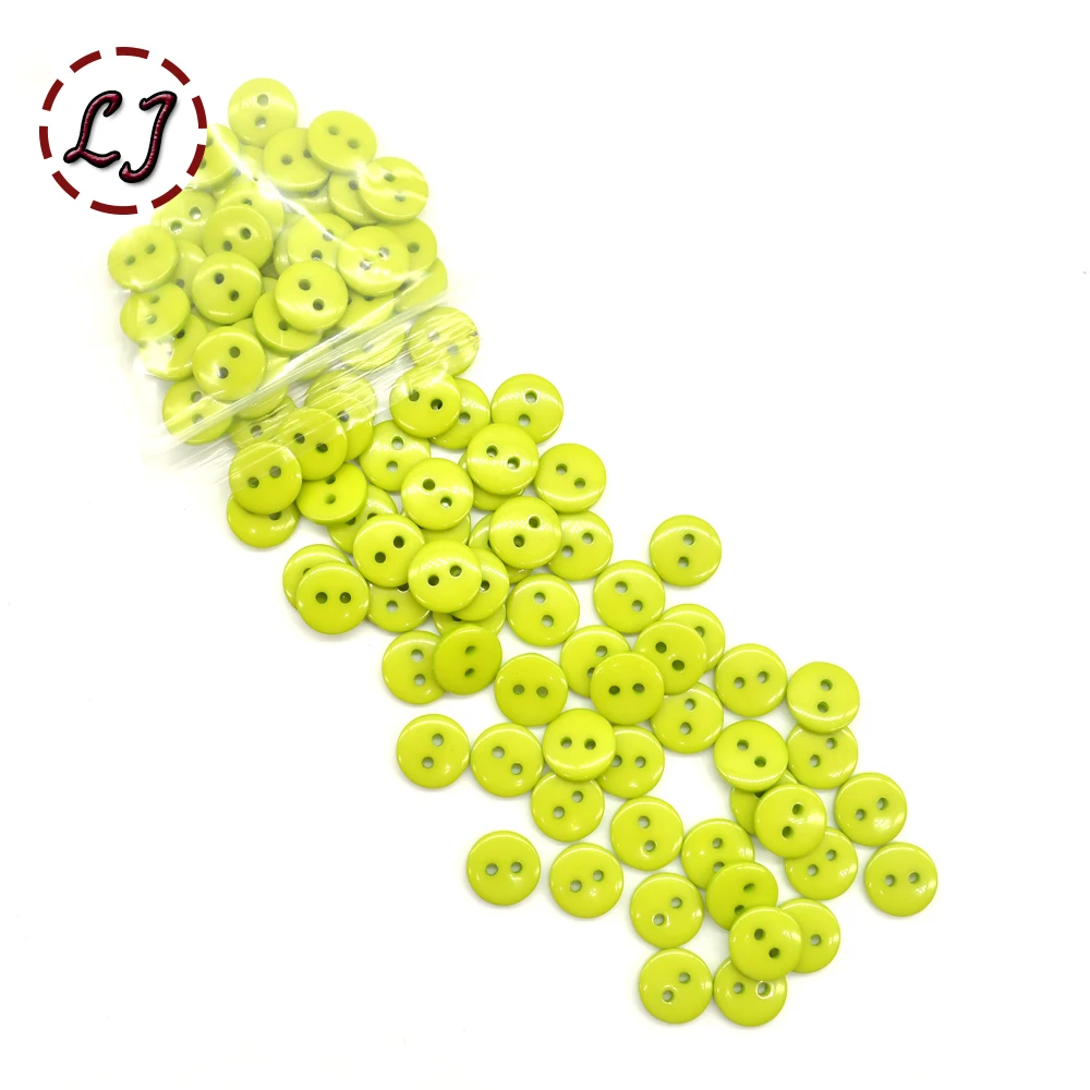 100pcs/lot Resin Sewing Button Round 2 Holes 10mm( 0.4in) Dia sew on button accessories handmade children button DIY