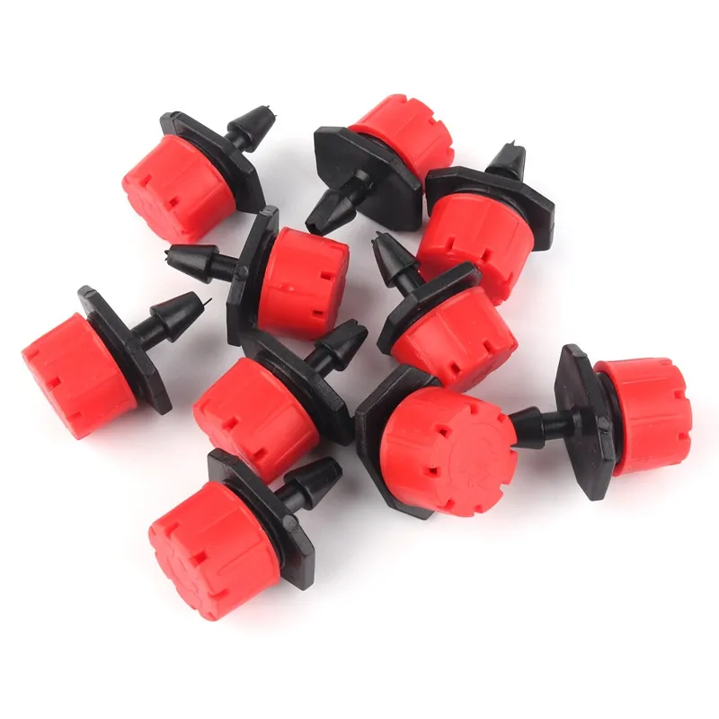 

300/500pcs Red Adjustable Dripper Garden Drip Irrigation Supplies Watering Anti-clogging Sprinklers 4/7mm 1/4Inch Hose Drip Head