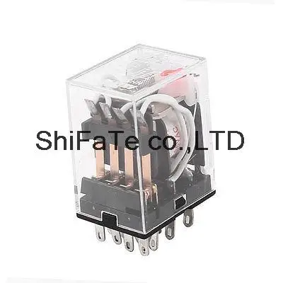 

HH54PL DC/AC 24/36/110/220/380V Coil 14 Pins 4PDT Red LED Indicator Light Power Relay