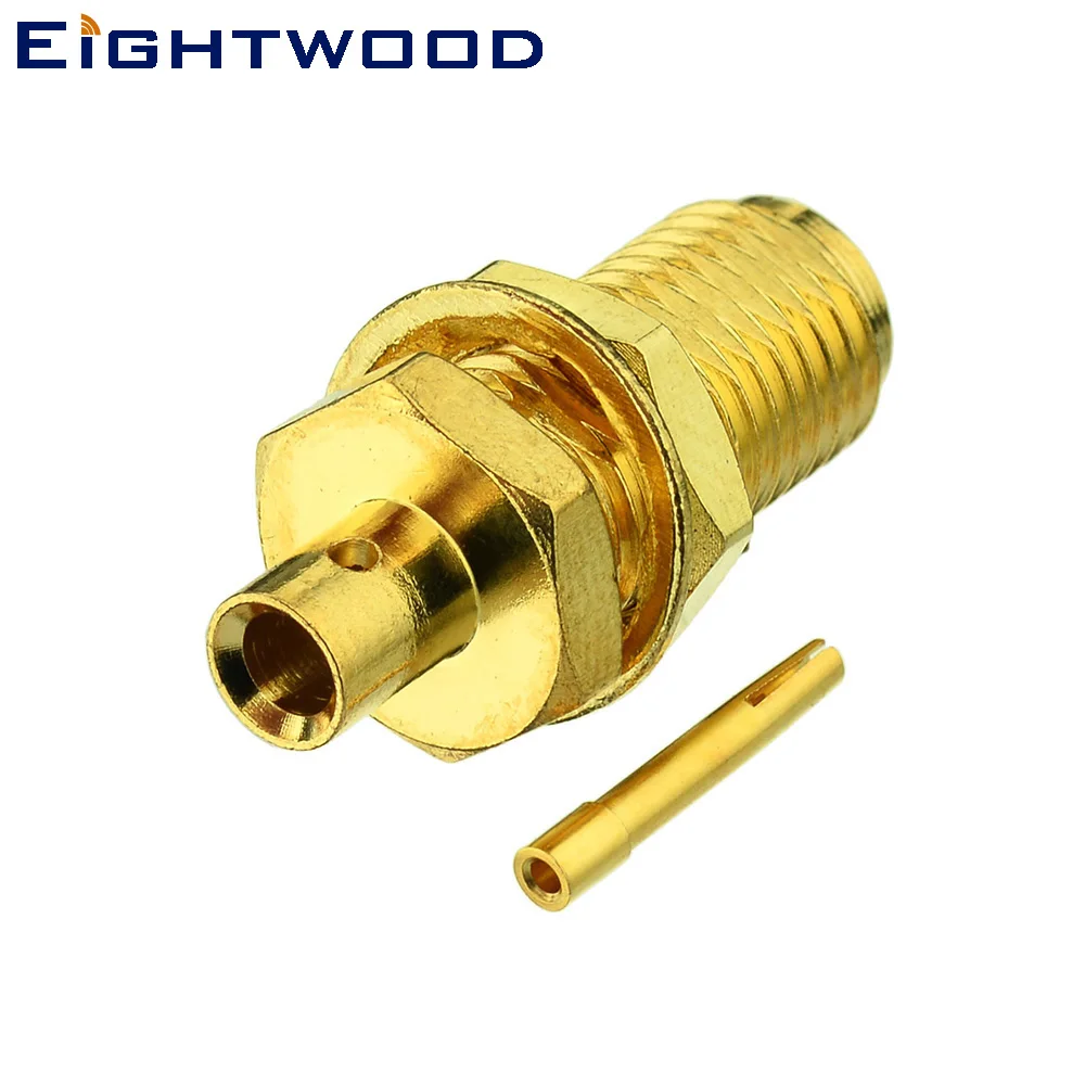 Eightwood 5PCS SMA Jack Female Bulkhead RF Coaxial Connector Solder for Semi-rigid .086