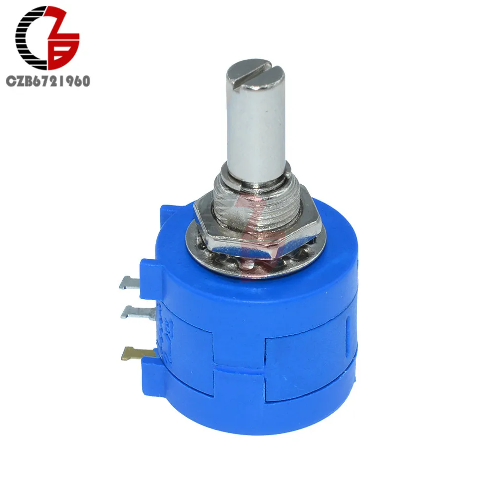 1K 2K 5K 10K 20K 50K 100K Ohm 3905S Rotary Wirewound Precision Potentiometer Switch Pot 10 Turns