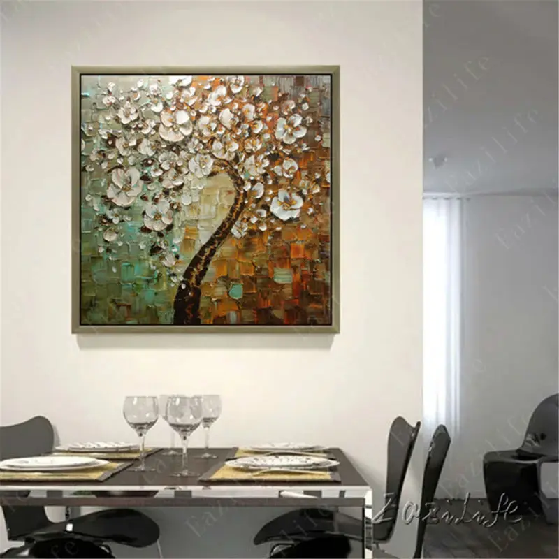 Flower Hand Painted palette knife 3D texture flower Hand Painted Canvas Oil Painting Wall Pictures For Living Room 02