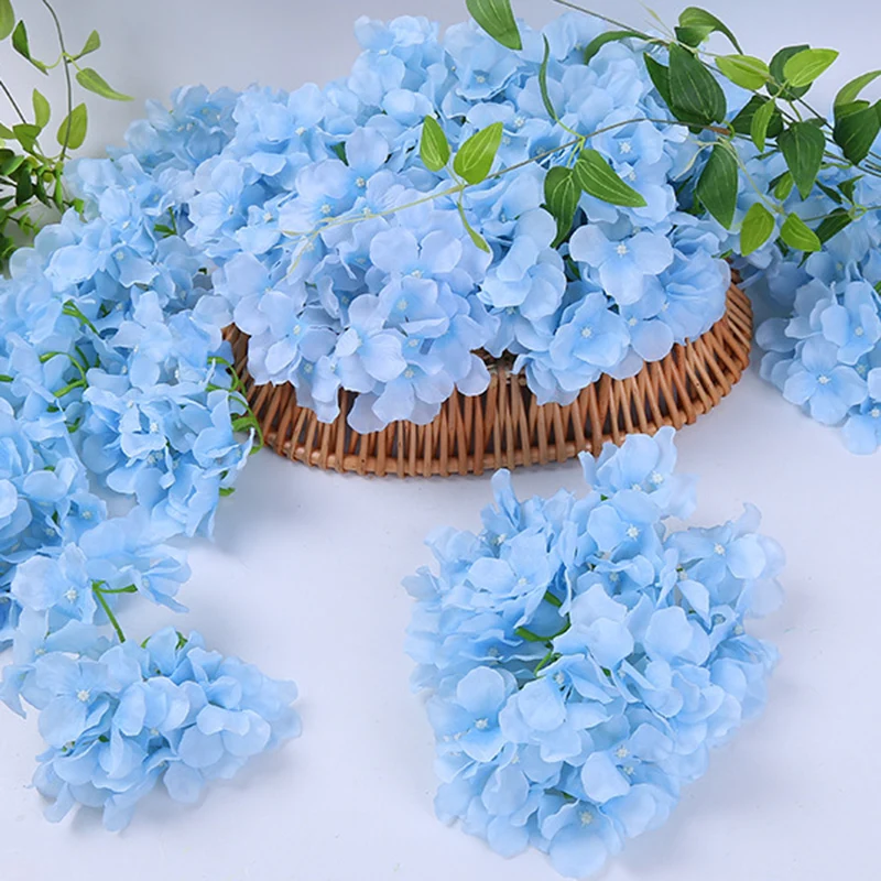 10pcs/lot Colorful Decorative Flower Head Artificial Silk Hydrangea DIY Home Party Wedding Arch Background Wall Decorative Flowe