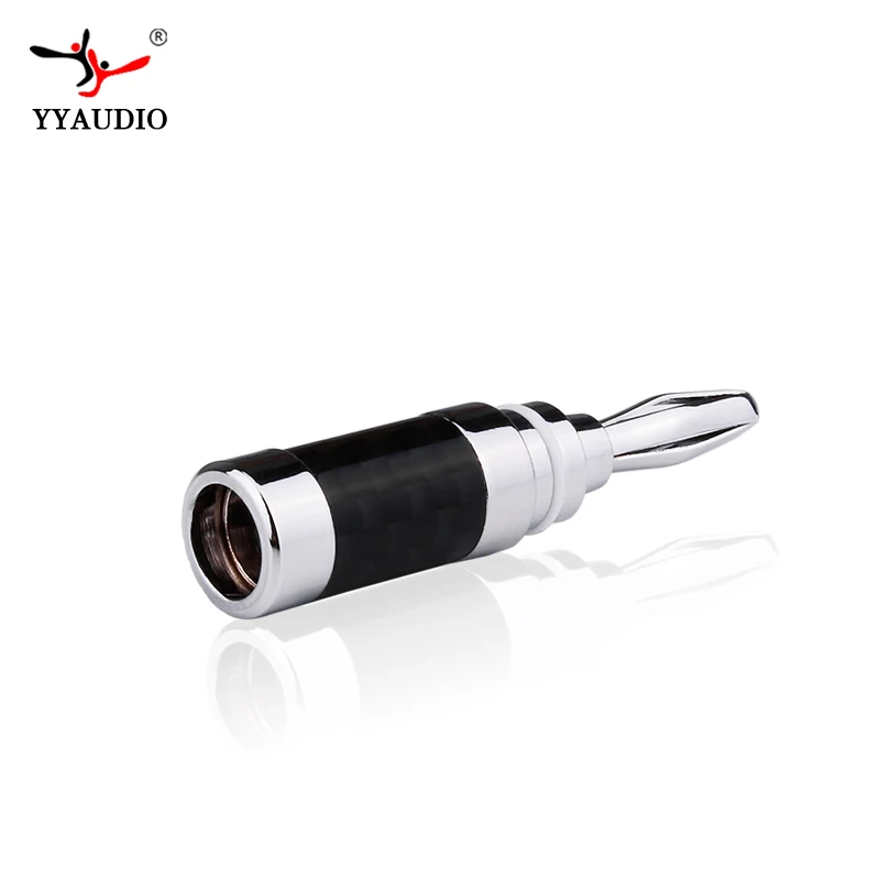 YYAUDIO Hifi Banana Connector 4mm Speaker Banana plugs Copper Rhodium Plated Banana Jack For Audio Jack Speaker Plugs Black&Red